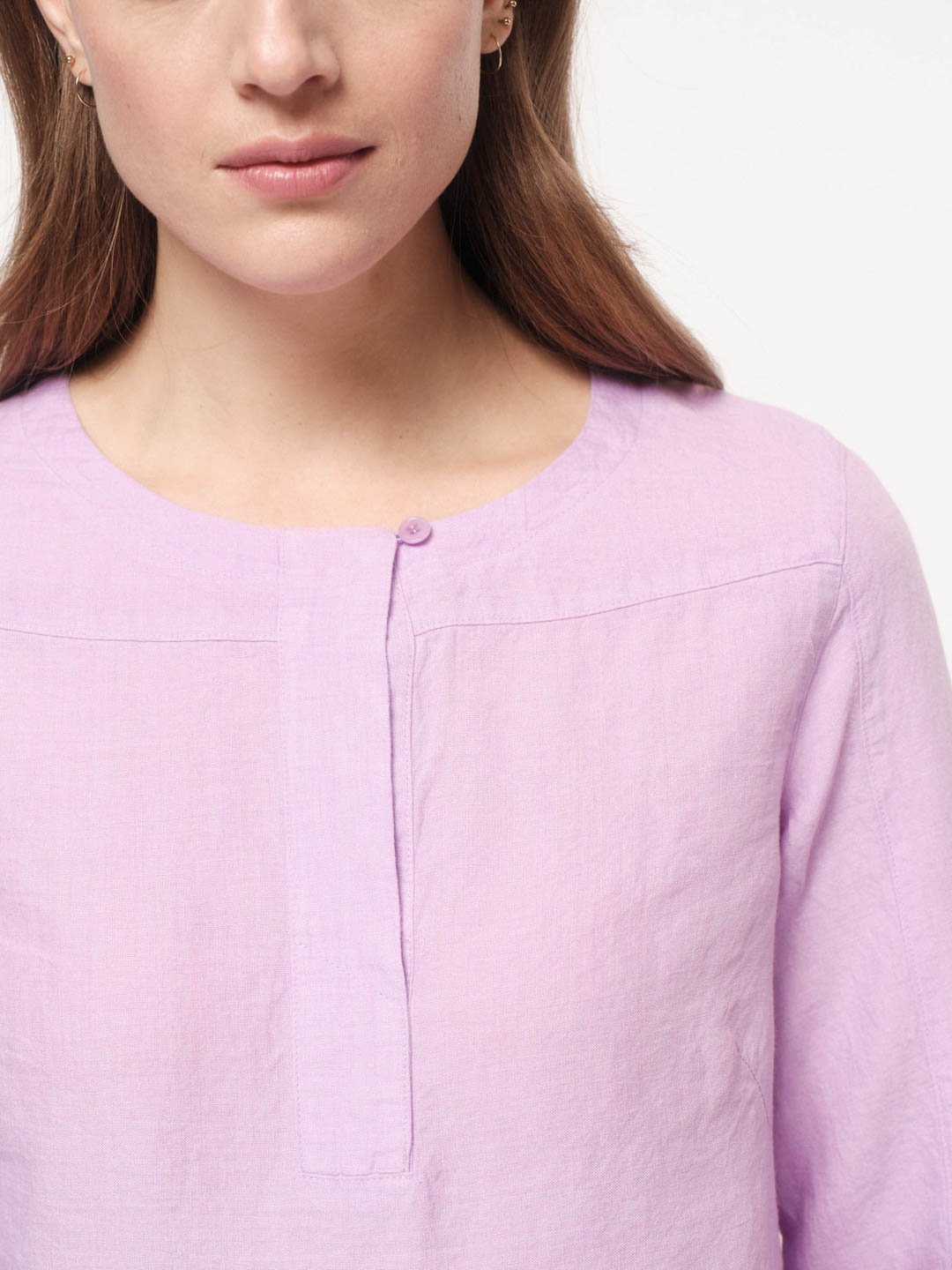 Lanius-3/4-Arm-Bluse-Aus-Bio-Leinen-Light-Lilac