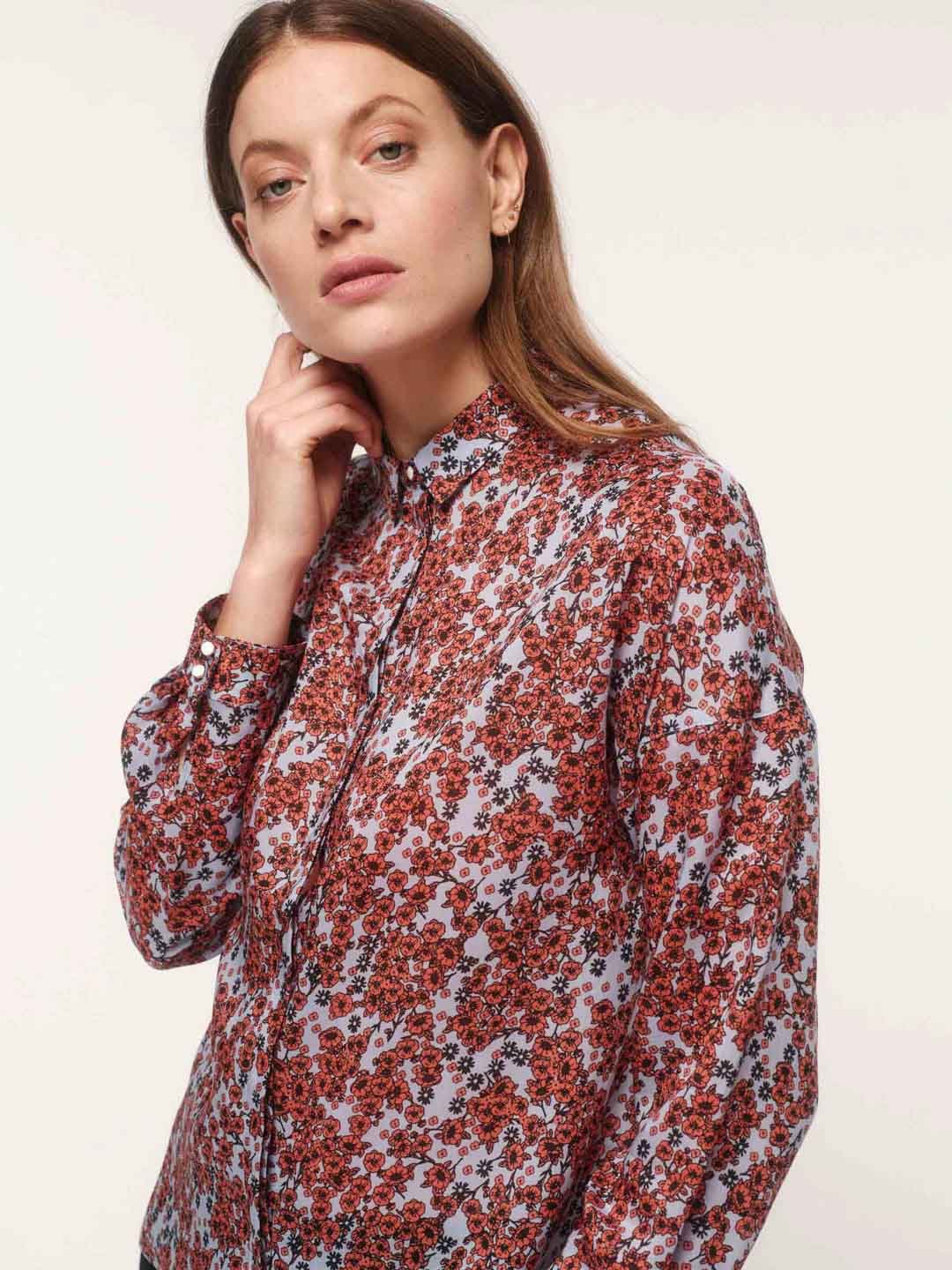 Lanius-Hemdbluse---Print:-Flower-Field-Print-Flower-Field-Blue