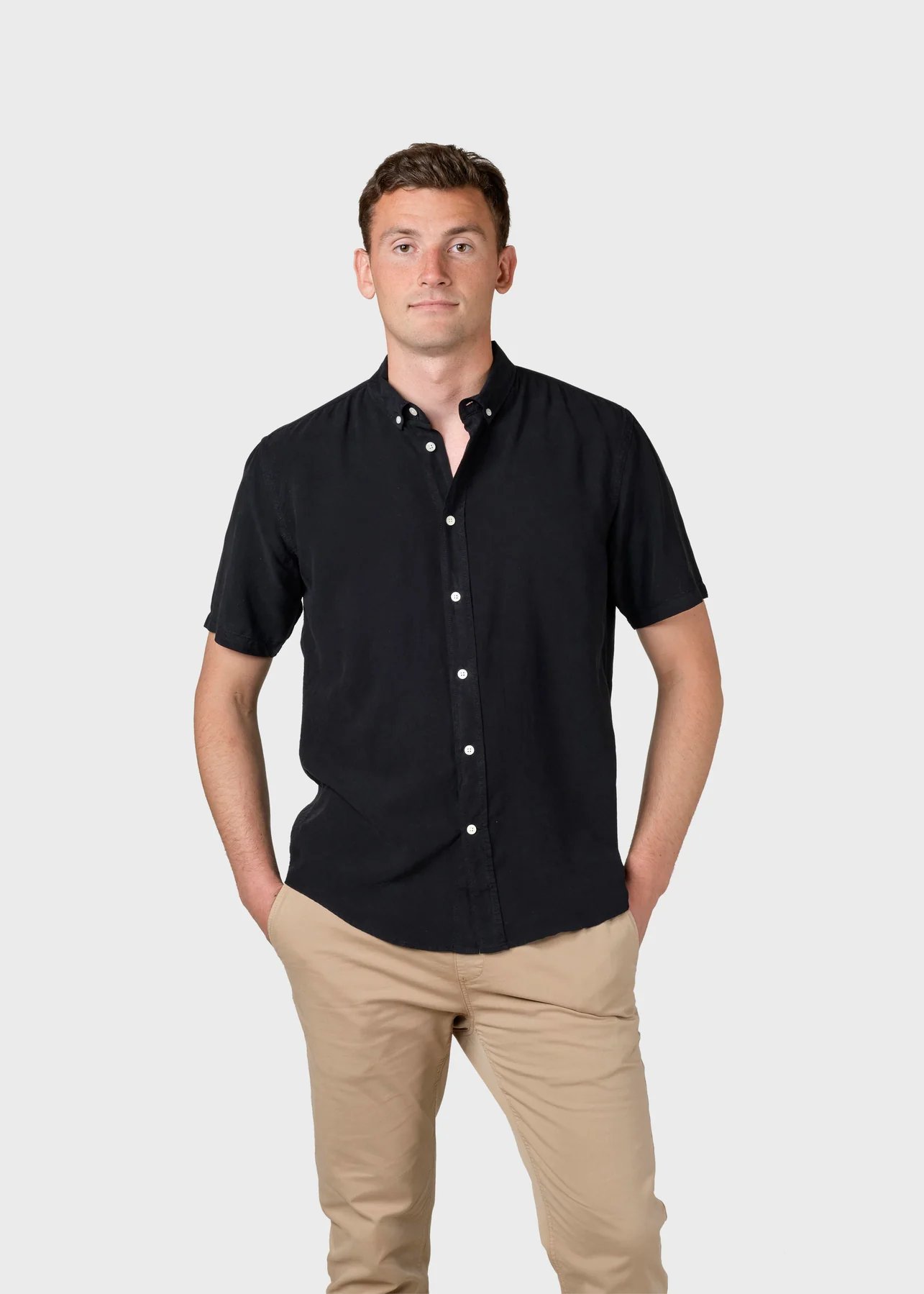Klitmöller Collective Kurzarm-Hemd Mikkel Aus Tencel Black Klitmöller Collective Kurzarm-Hemd Mikkel Aus Tencel Black