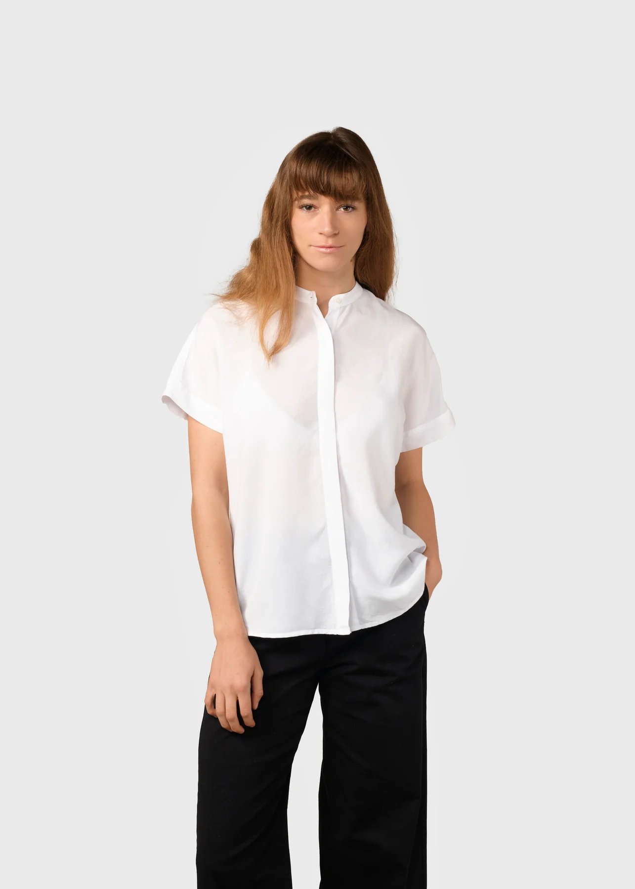 Klitmöller Collective Kurzarm-Bluse Li Aus Tencel White Klitmöller-Collective-Kurzarm-Bluse-Li-Aus-Tencel-White