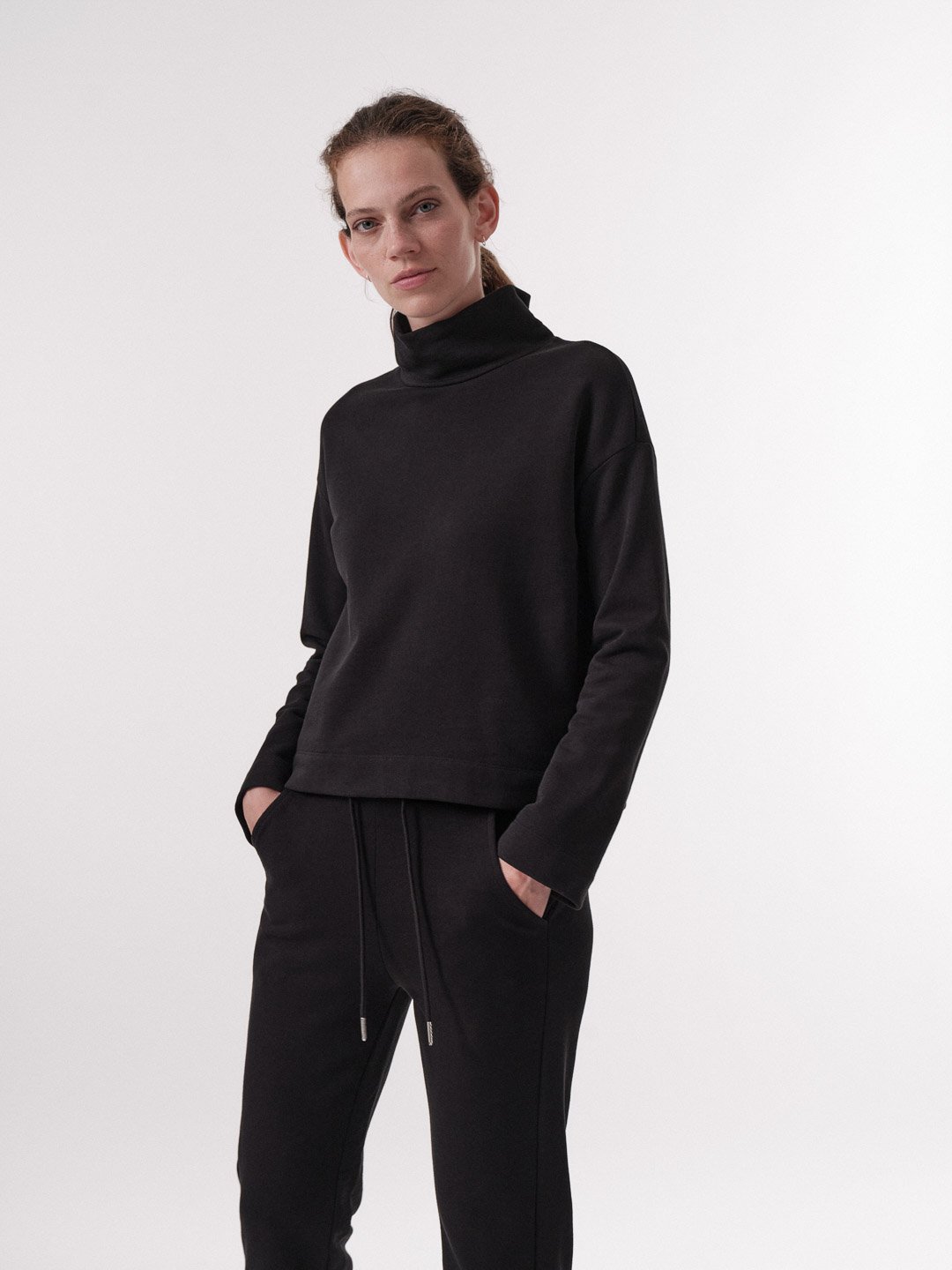 Lanius Sweatshirt Mit Stehkragen Black Lanius-Sweatshirt-Mit-Stehkragen-Black