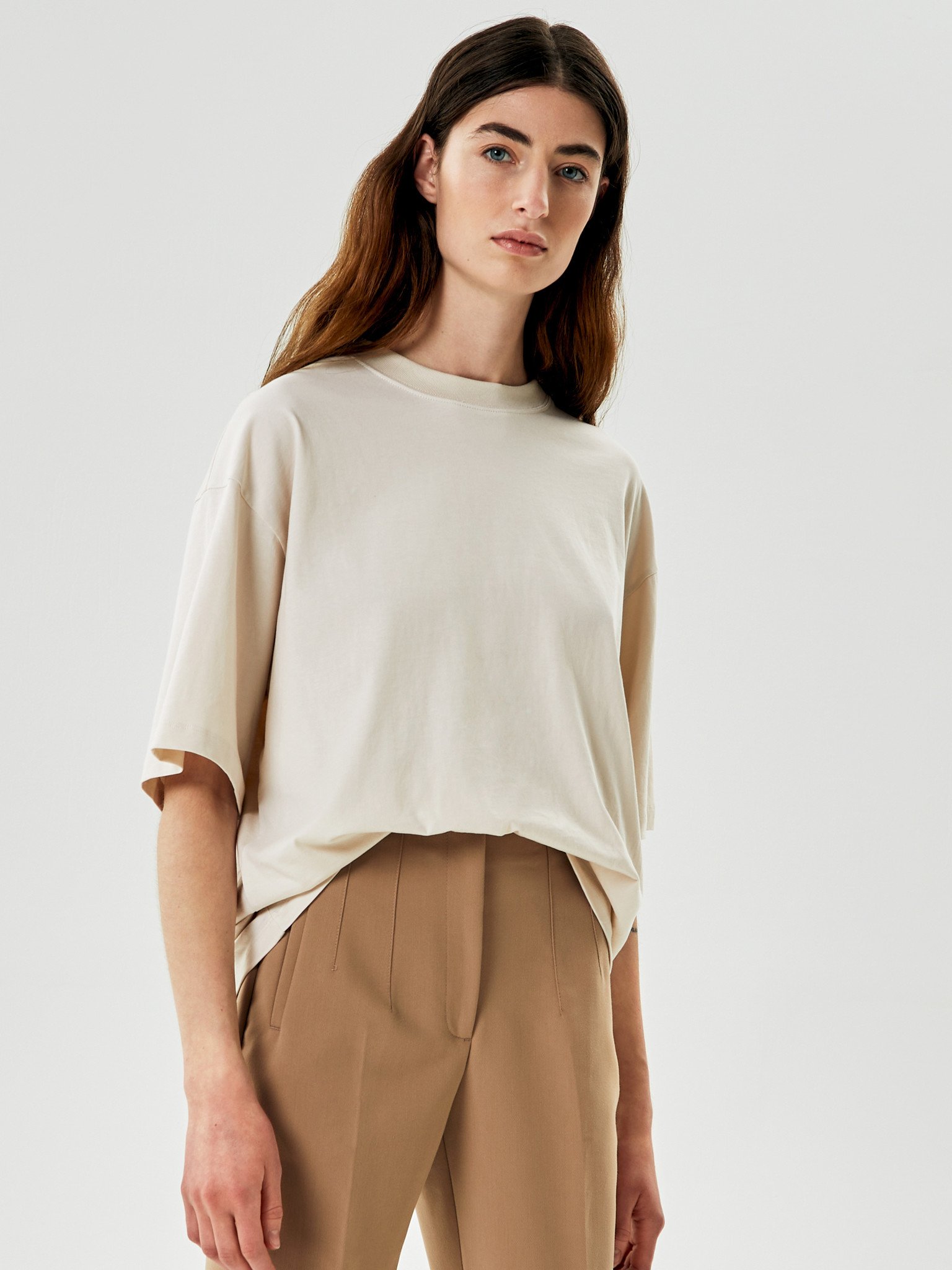 Nine To Five Boxy Shirt #Medo Sand Nine-To-Five-Boxy-Shirt-#Medo-Sand