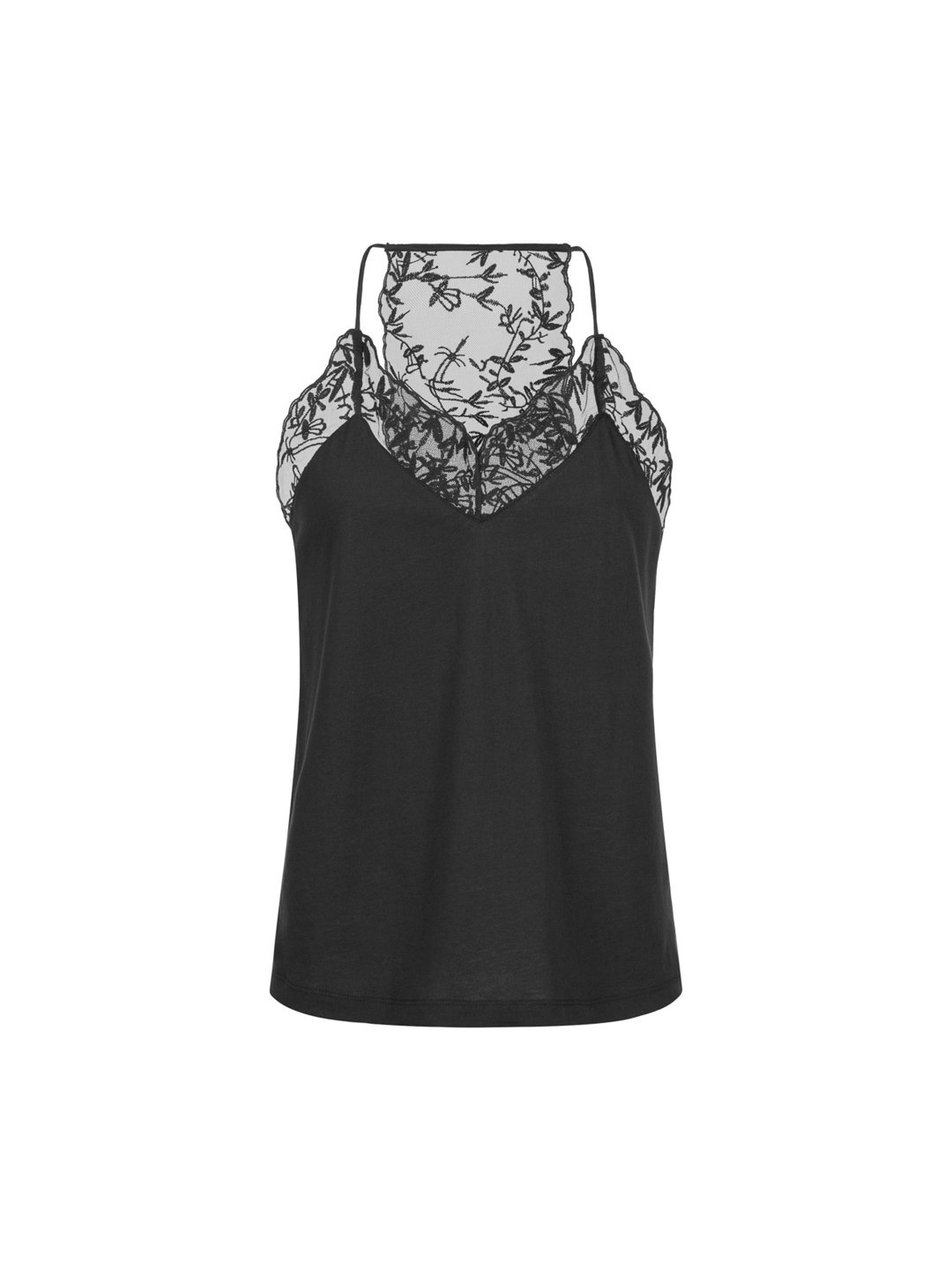 Lanius Top Mit Spitze Black Lanius-Top-Mit-Spitze-Black