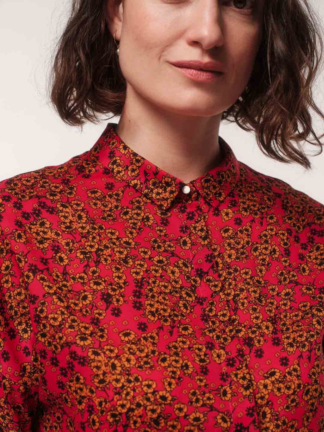 Lanius-Hemdbluse---Print:-Flower-Field-Print-Flower-Field-Raspberry