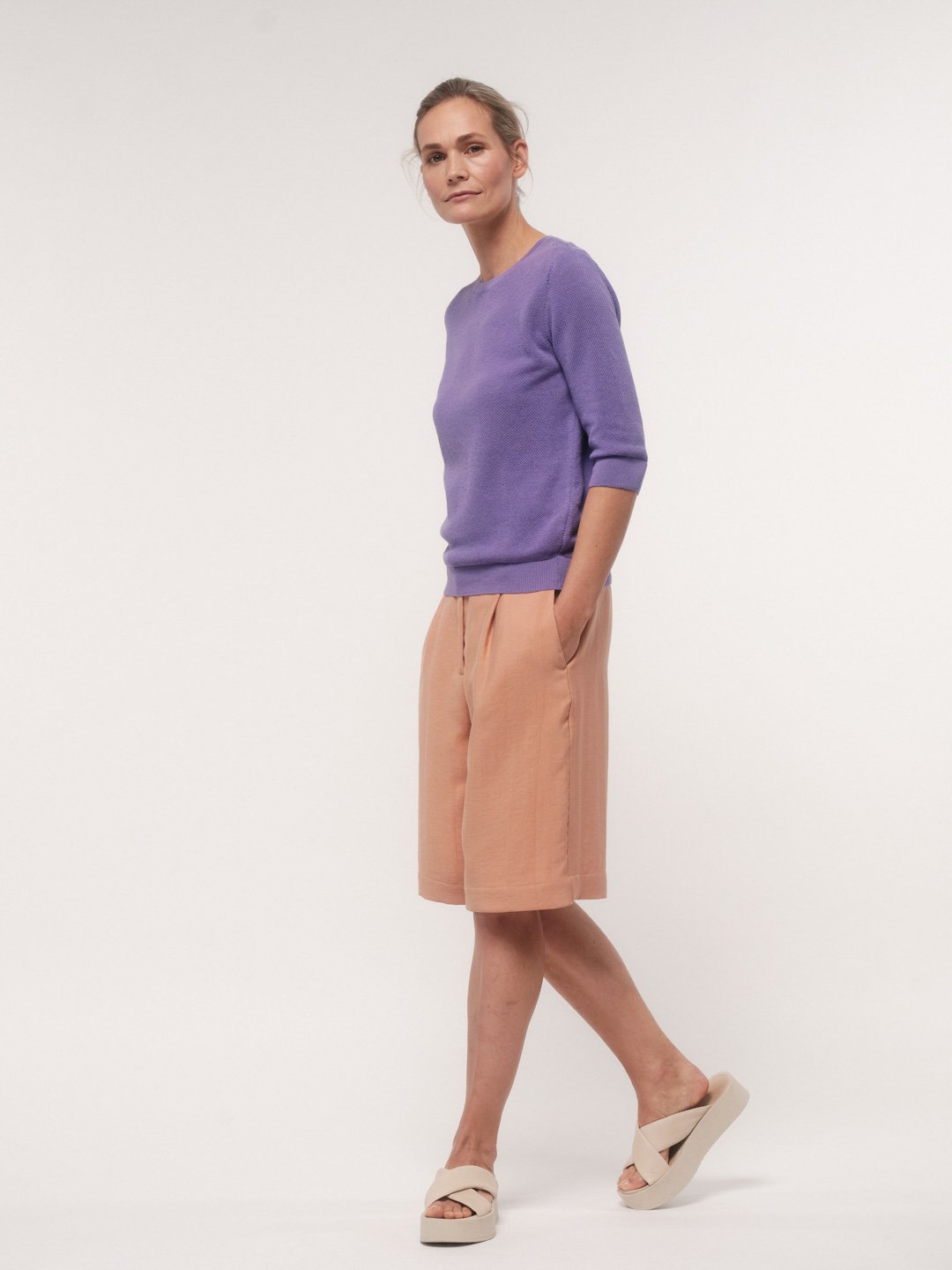 Lanius-Struktur-Halbarmpullover-Gots-Lilac