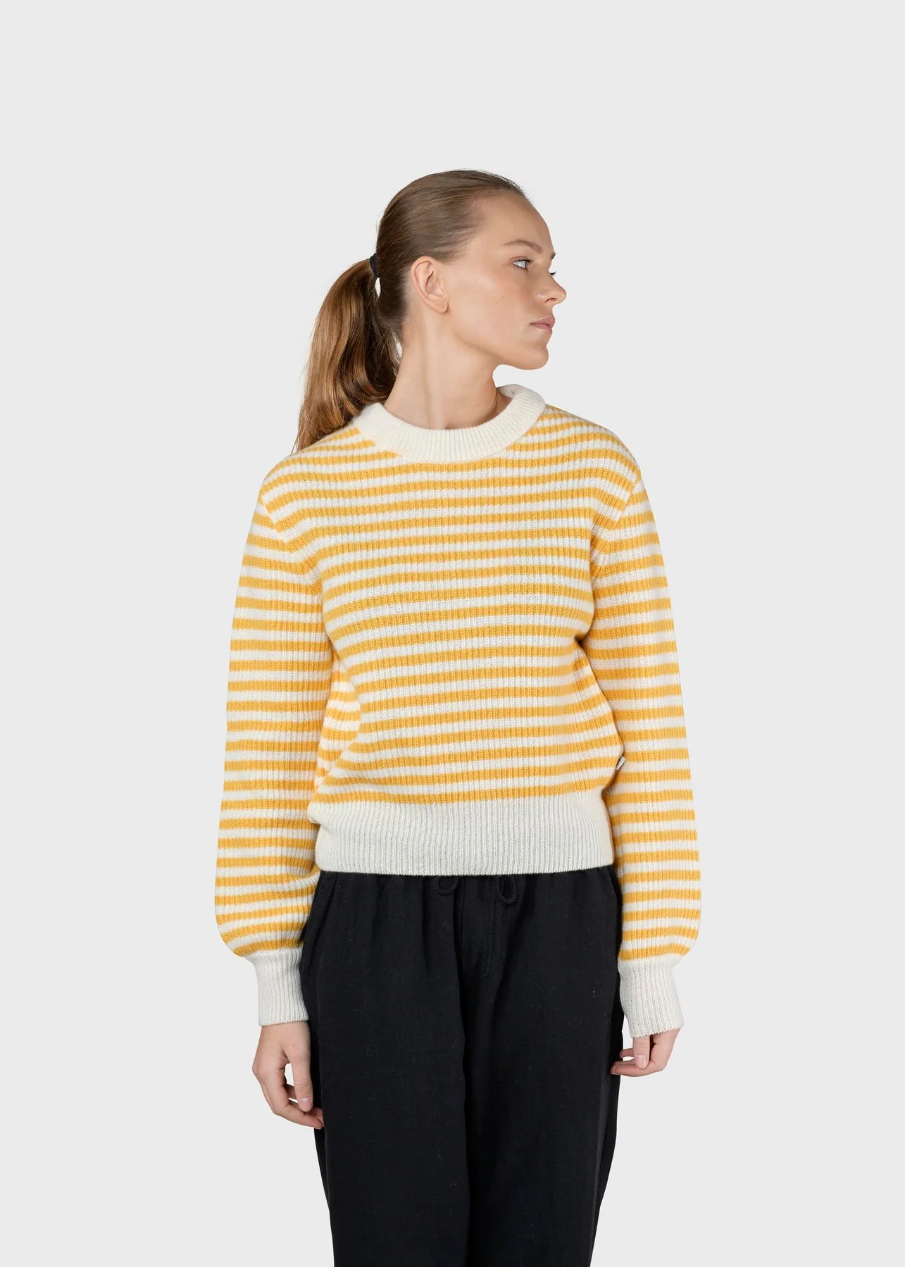 Klitmöller-Collective-Pullover-Gunilla-Aus-Merinowolle-Cream/Lemon-Sorbet