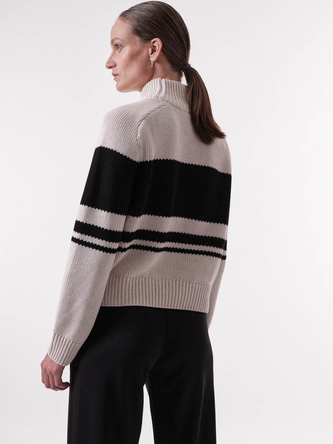 Lanius-Colourblock-Pullover--Off-White-Melange/Black
