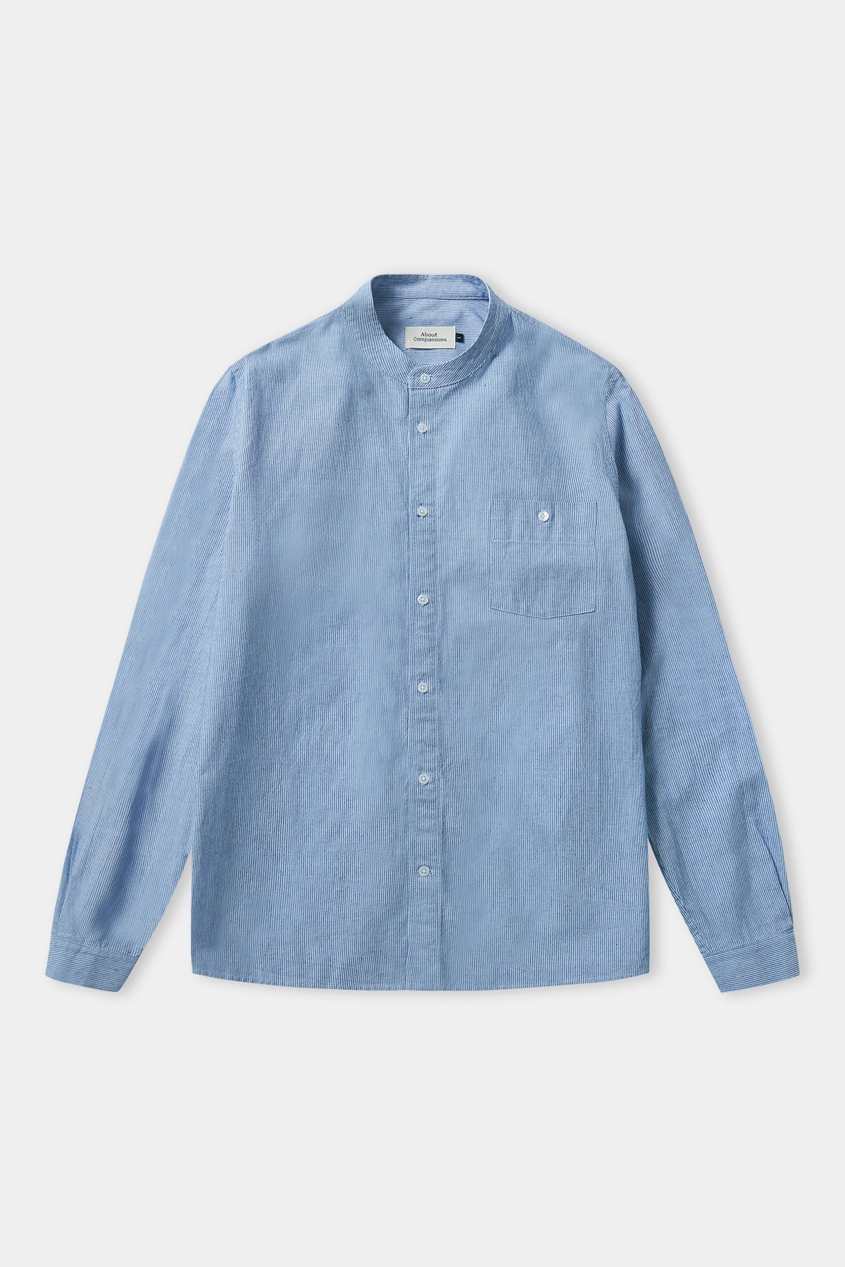 About Companions Hemd Nathan Mit Stehkragen Eco Oxford Striped Blue About-Companions-Hemd-Nathan-Mit-Stehkragen-Eco-Oxford-Striped-Blue