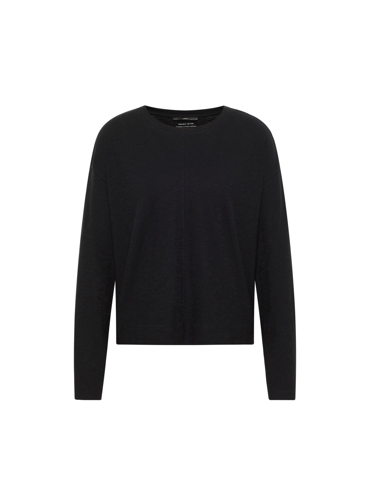 Lanius-Rundhalsshirt-Loose-Fit-(Gots)-Black