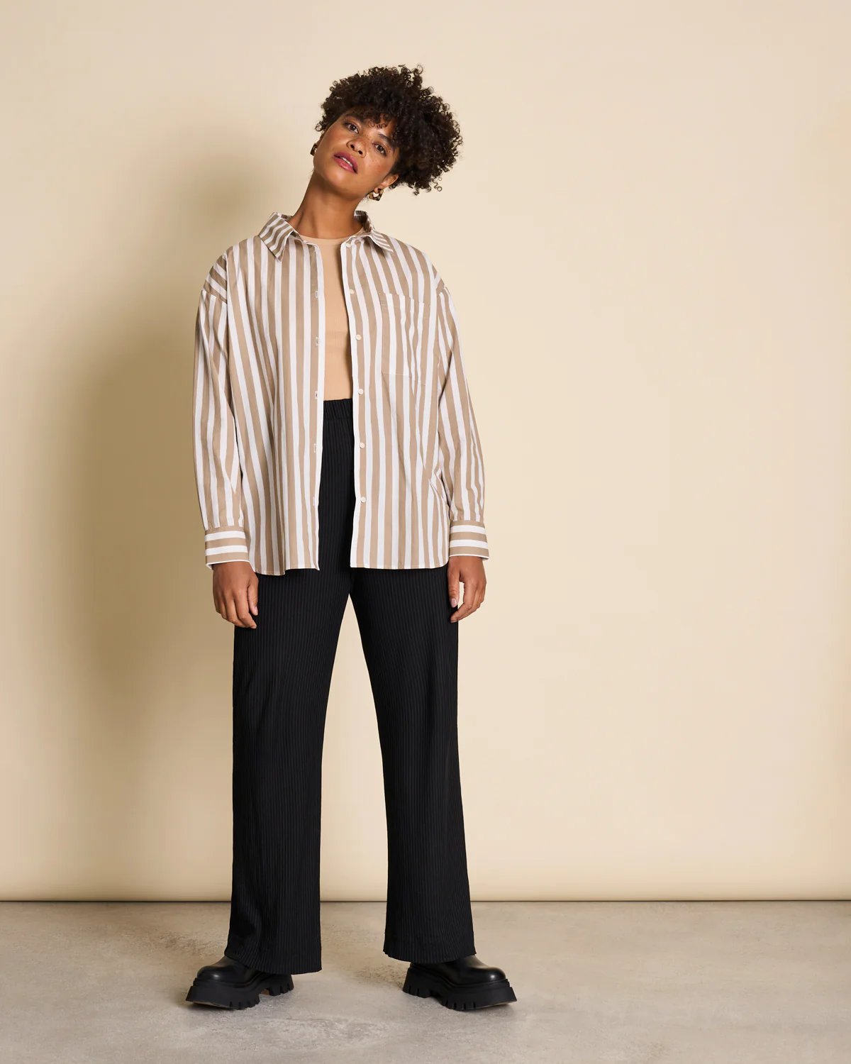 Jan-N-June-Bluse-Mamro-Camel-Striped