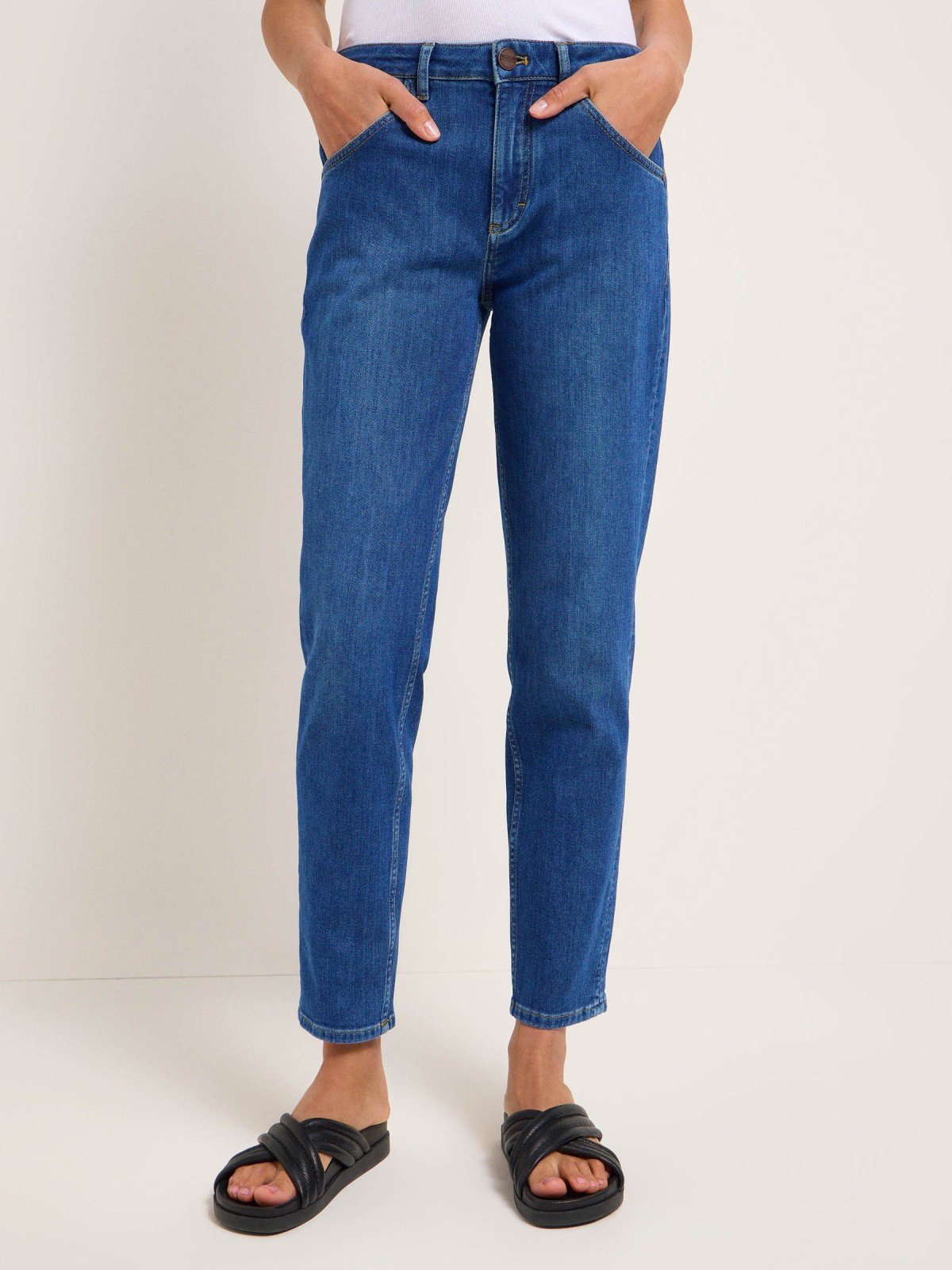 Lanius Girlfriend Jeans Mid-Waist Mid Blue Denim Lanius-Girlfriend-Jeans-Mid-Waist-Mid-Blue-Denim