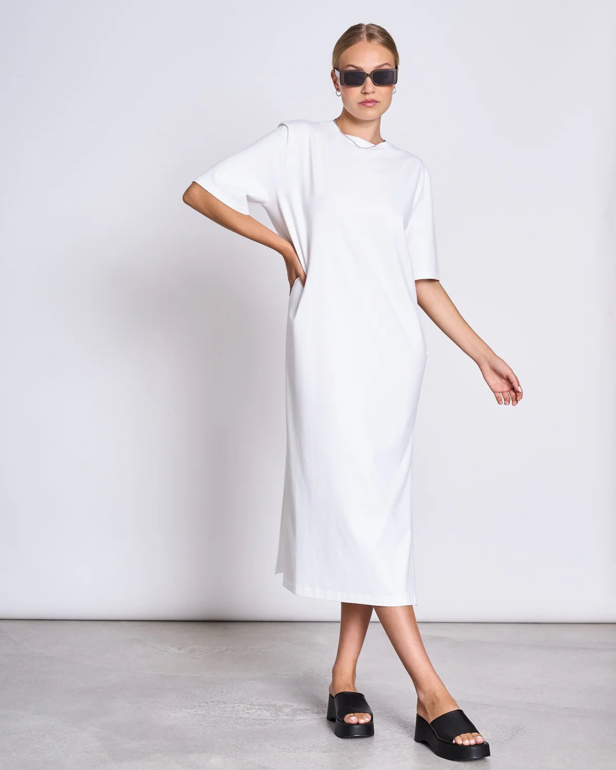 Jan N June T-Shirt Kleid Crovie White -2