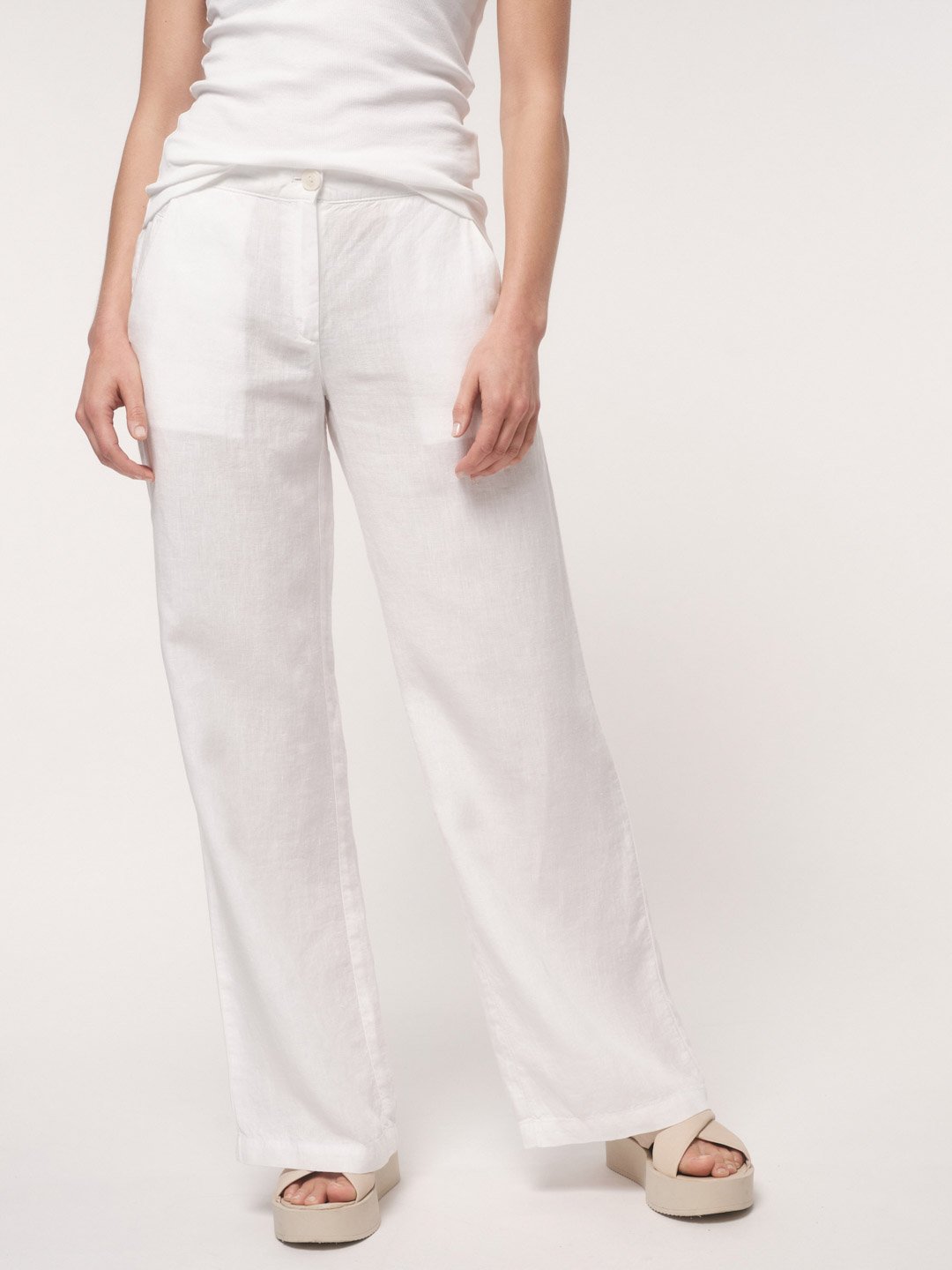 Lanius Marlenehose Aus Leinen White Lanius-Marlenehose-Aus-Leinen-White