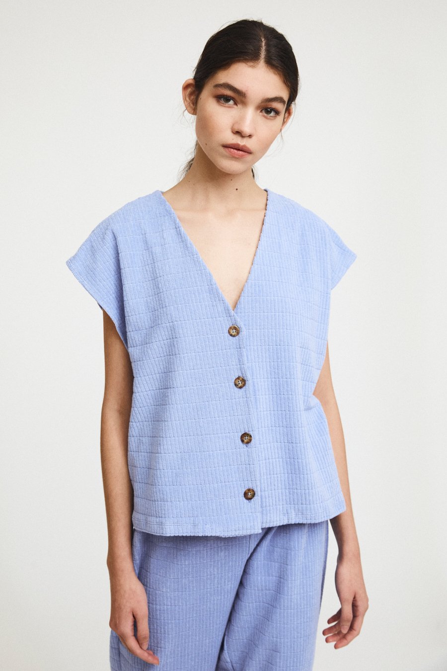 Rita Row Sticktop Sally Mit Knöpfen Blue Rita-Row-Sticktop-Sally-Mit-Knöpfen-Blue