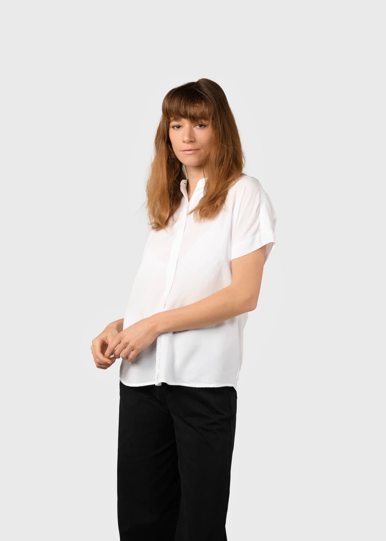 Klitmöller Collective Kurzarm-Bluse Li Aus Tencel White Klitmöller-Collective-Kurzarm-Bluse-Li-Aus-Tencel-White