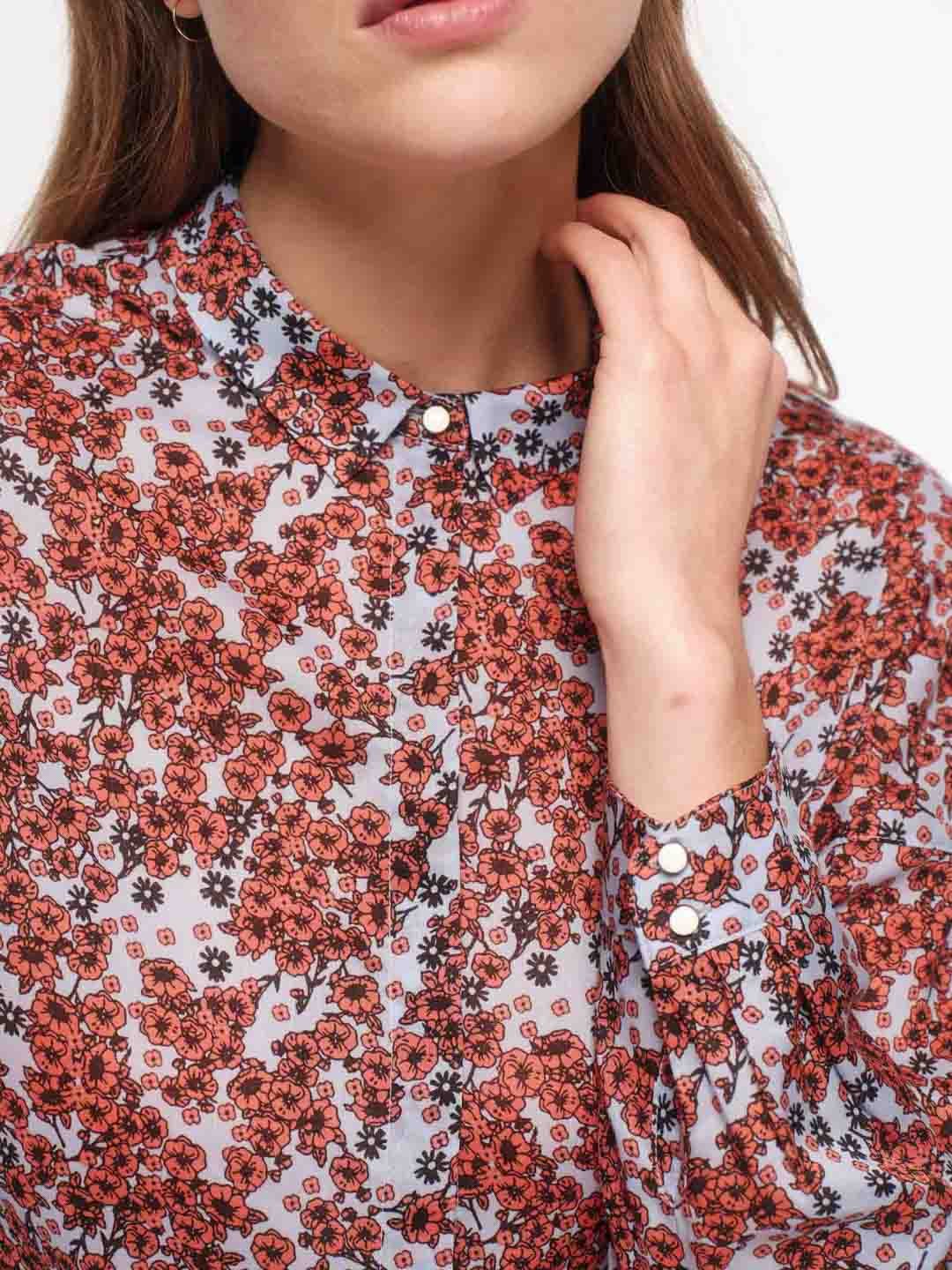 Lanius-Hemdbluse---Print:-Flower-Field-Print-Flower-Field-Blue