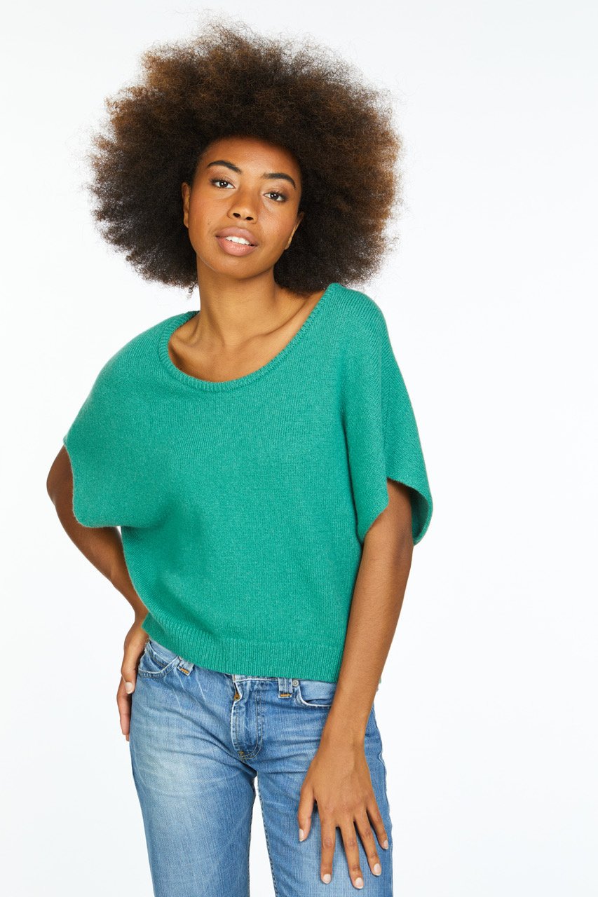 Les-Racines-Du-Ciel-Sleeveless-Sweater---Alpaka/Merino-Green