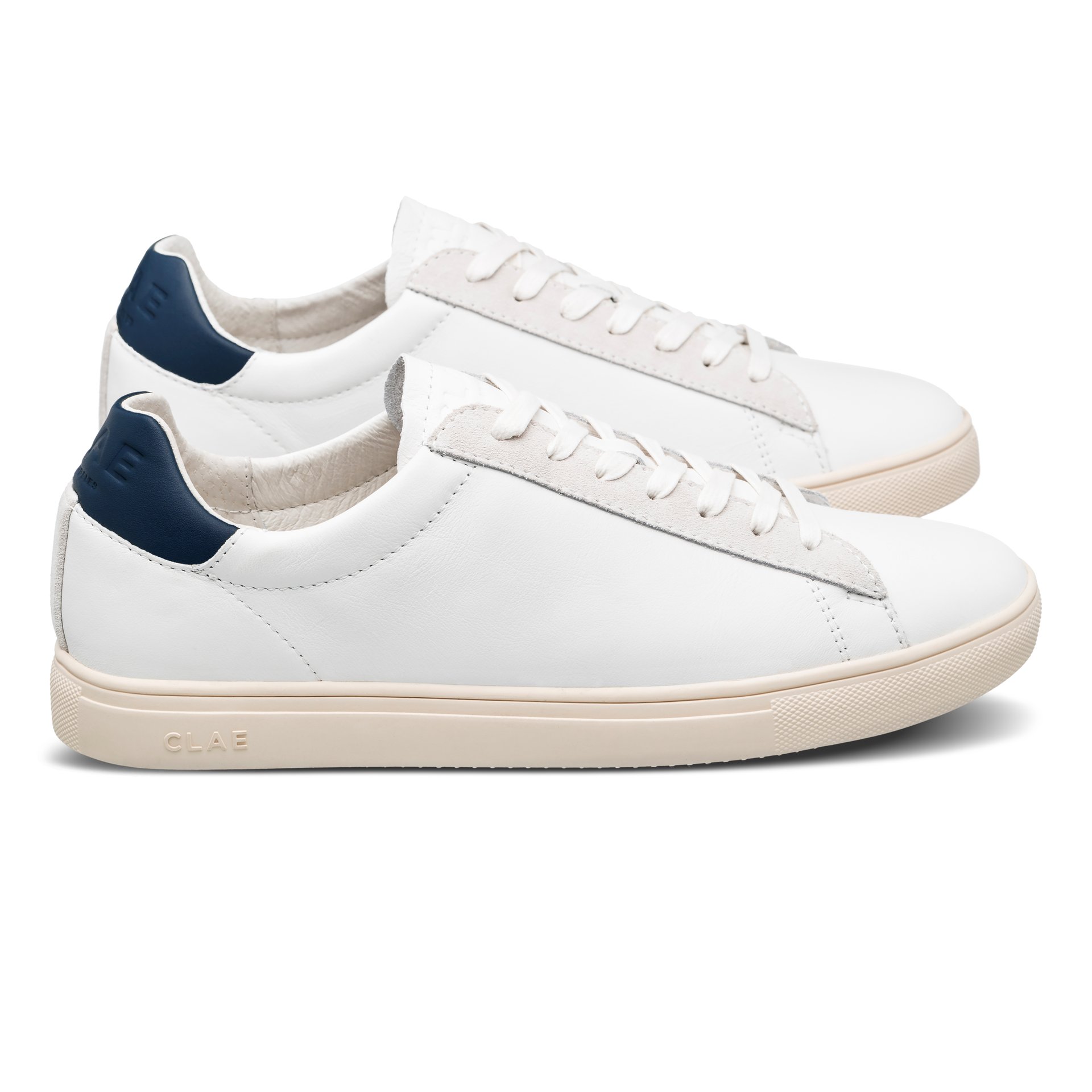 Clae Sneaker Bradley California White Leather Navy Clae-Sneaker-Bradley-California-White-Leather-Navy