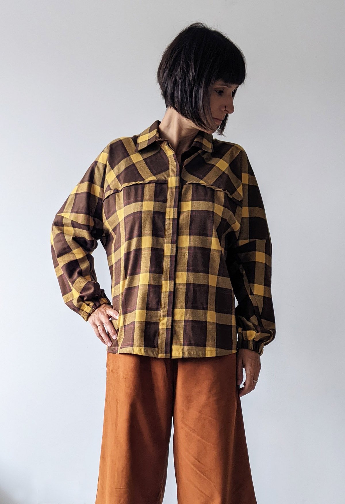 Lavandera-Bluse-Suri-Mutard-Check