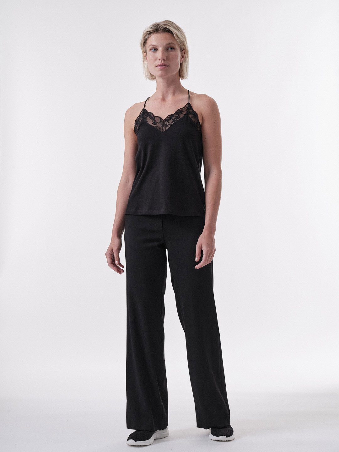 Lanius Top Mit Spitze Black Lanius-Top-Mit-Spitze-Black