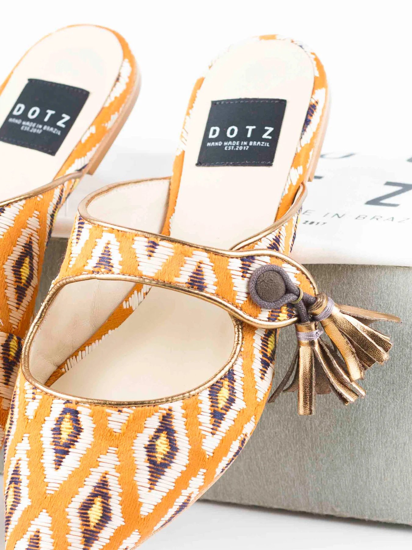 Dotz-Mules-Abacaxi-Orange/Off-White/Violet