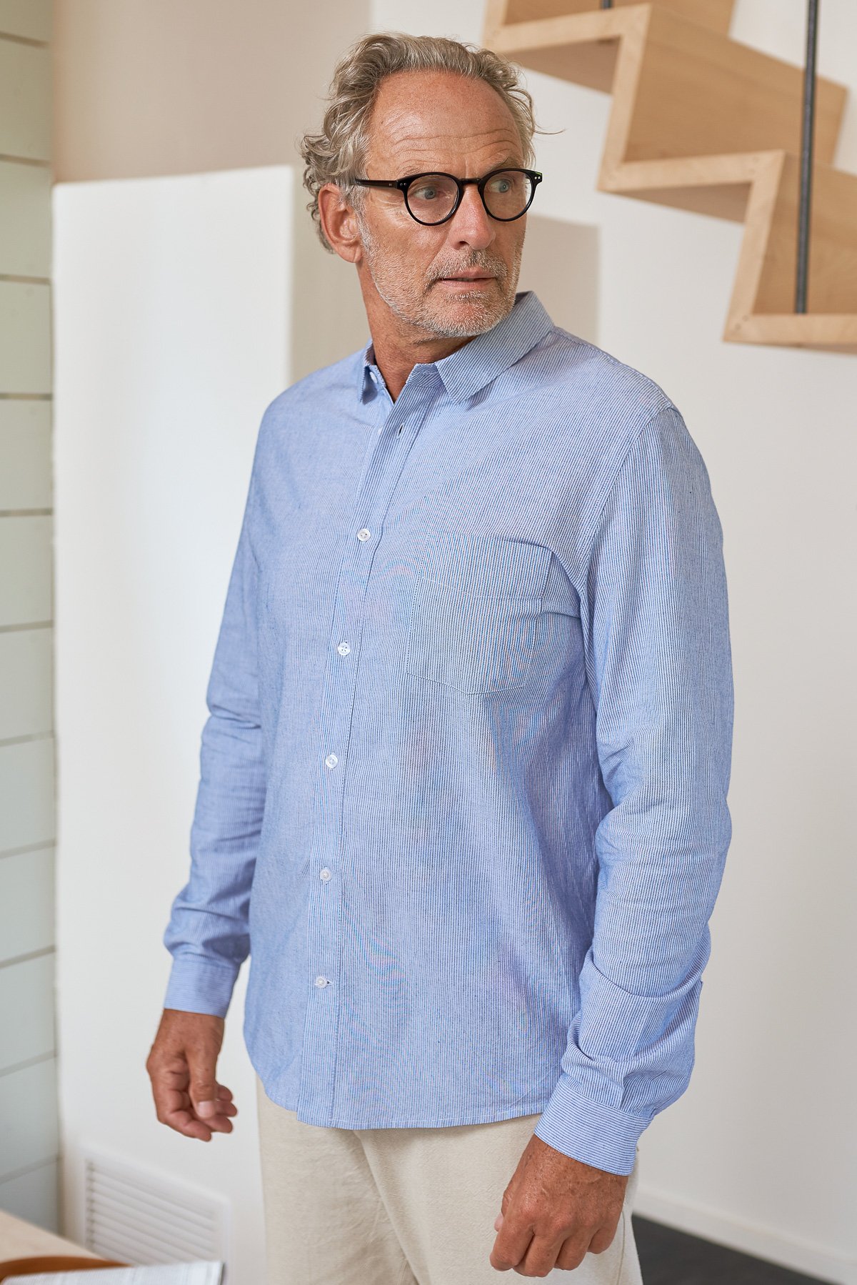 About-Companions-Hemd-Simon-Eco-Oxford-Striped-Blue