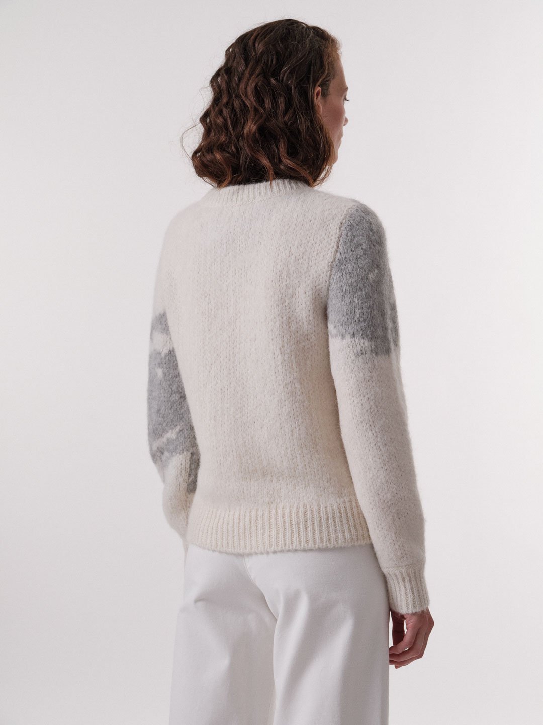 Lanius Pullover Mit Intarsie Off White/Silver Grey Melange Lanius-Pullover-Mit-Intarsie-Off-White/Silver-Grey-Melange
