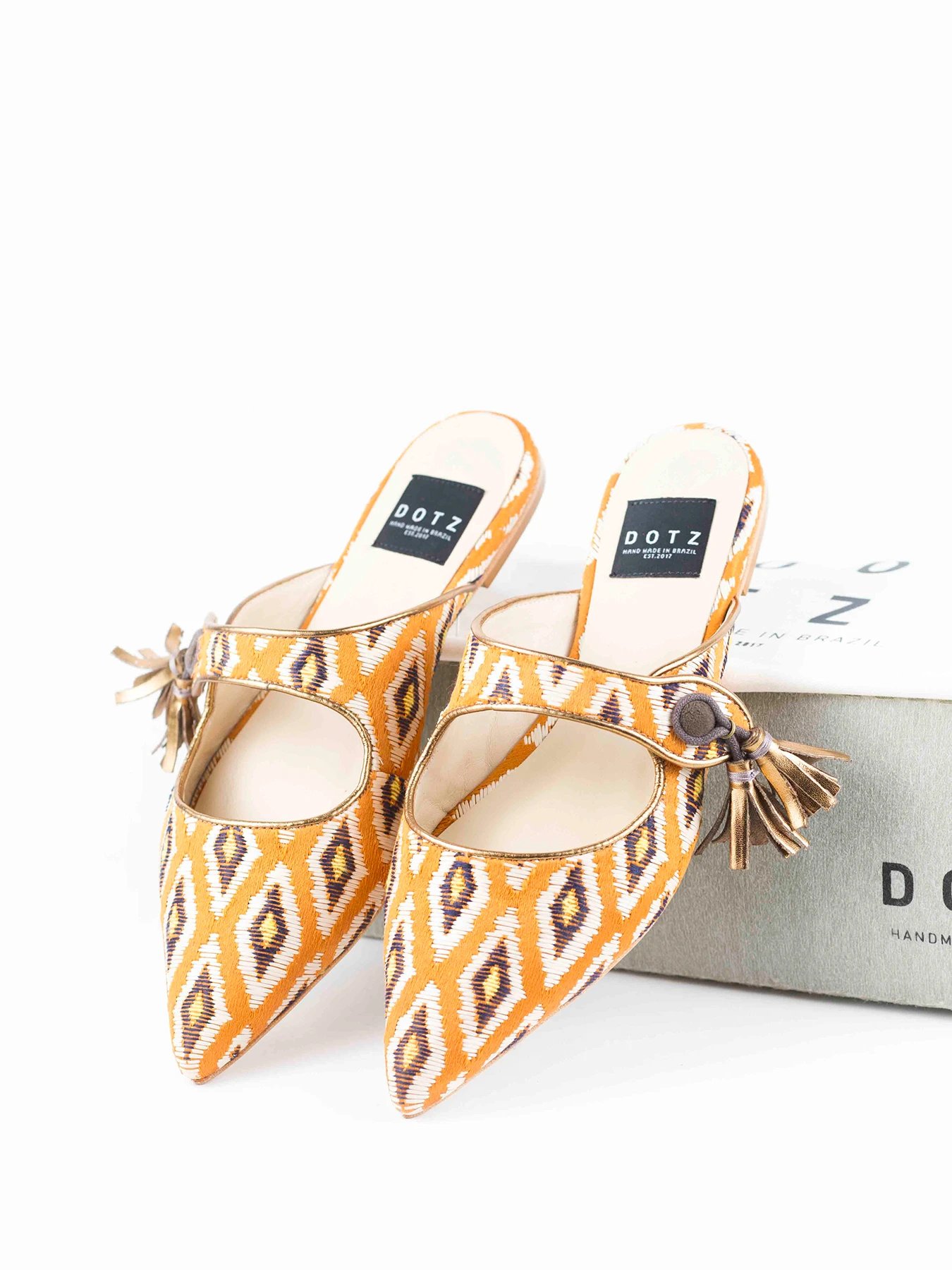 Dotz-Mules-Abacaxi-Orange/Off-White/Violet