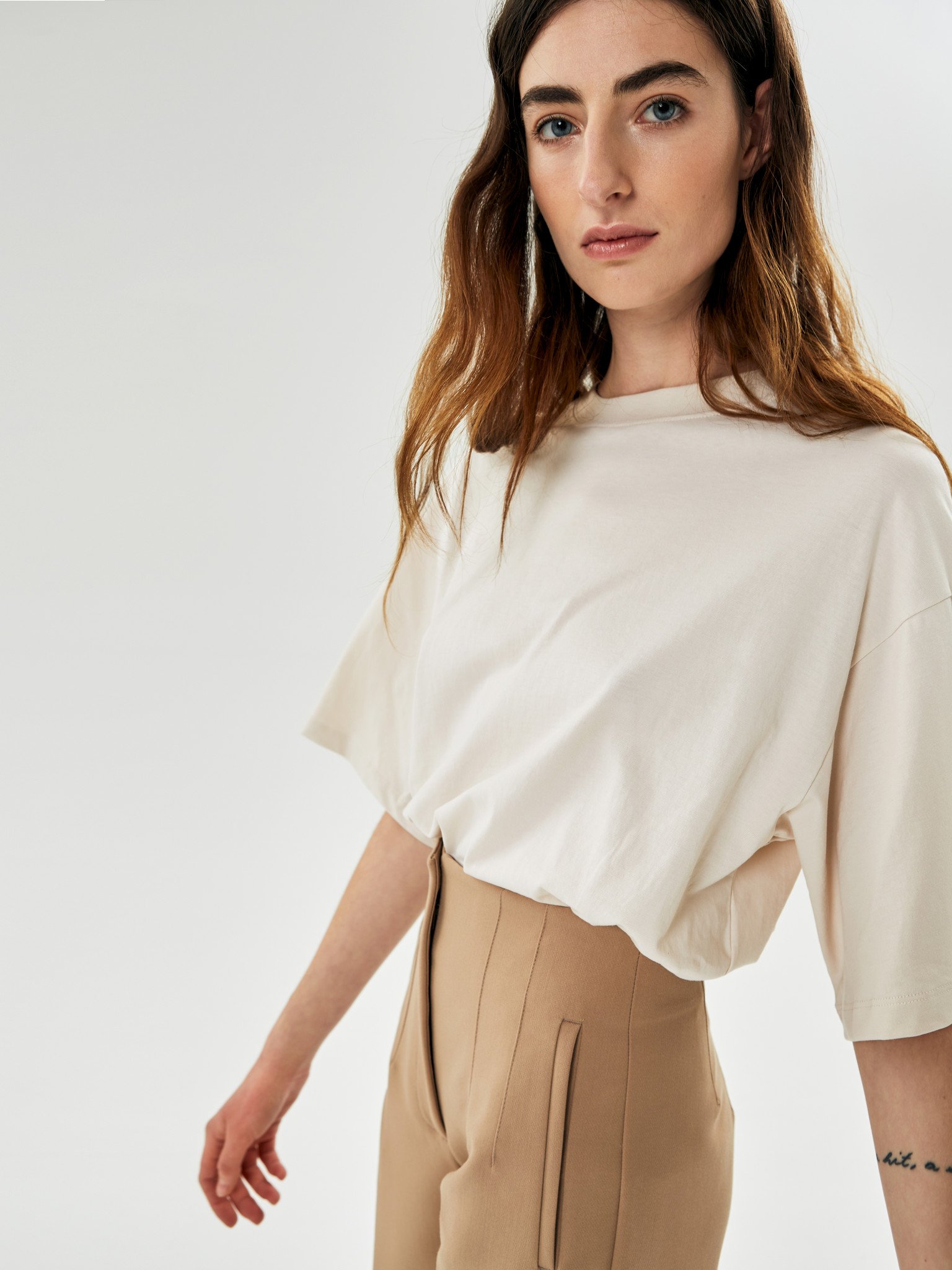 Nine To Five Boxy Shirt #Medo Sand Nine-To-Five-Boxy-Shirt-#Medo-Sand
