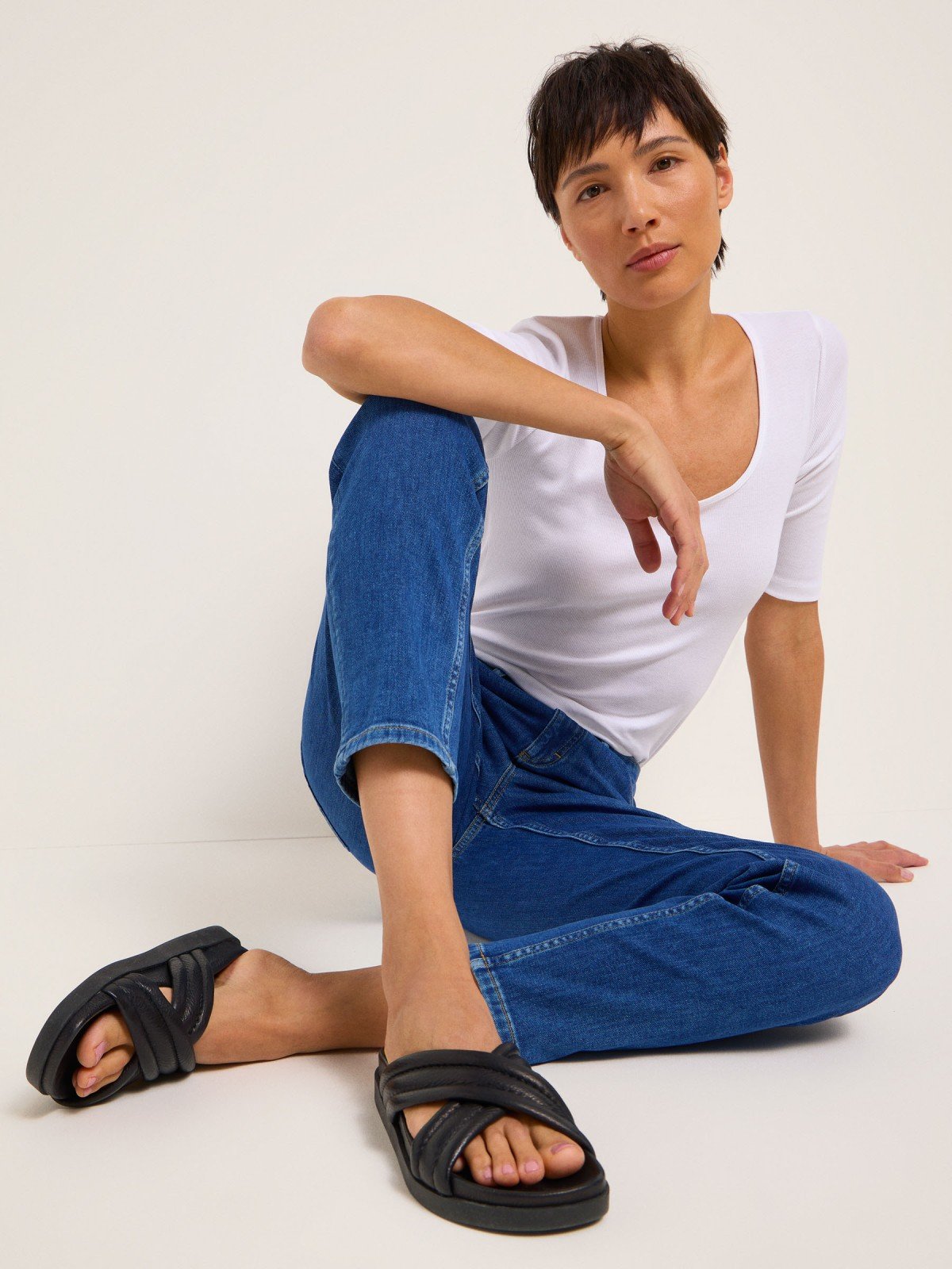 Lanius Girlfriend Jeans Mid-Waist Mid Blue Denim Lanius-Girlfriend-Jeans-Mid-Waist-Mid-Blue-Denim