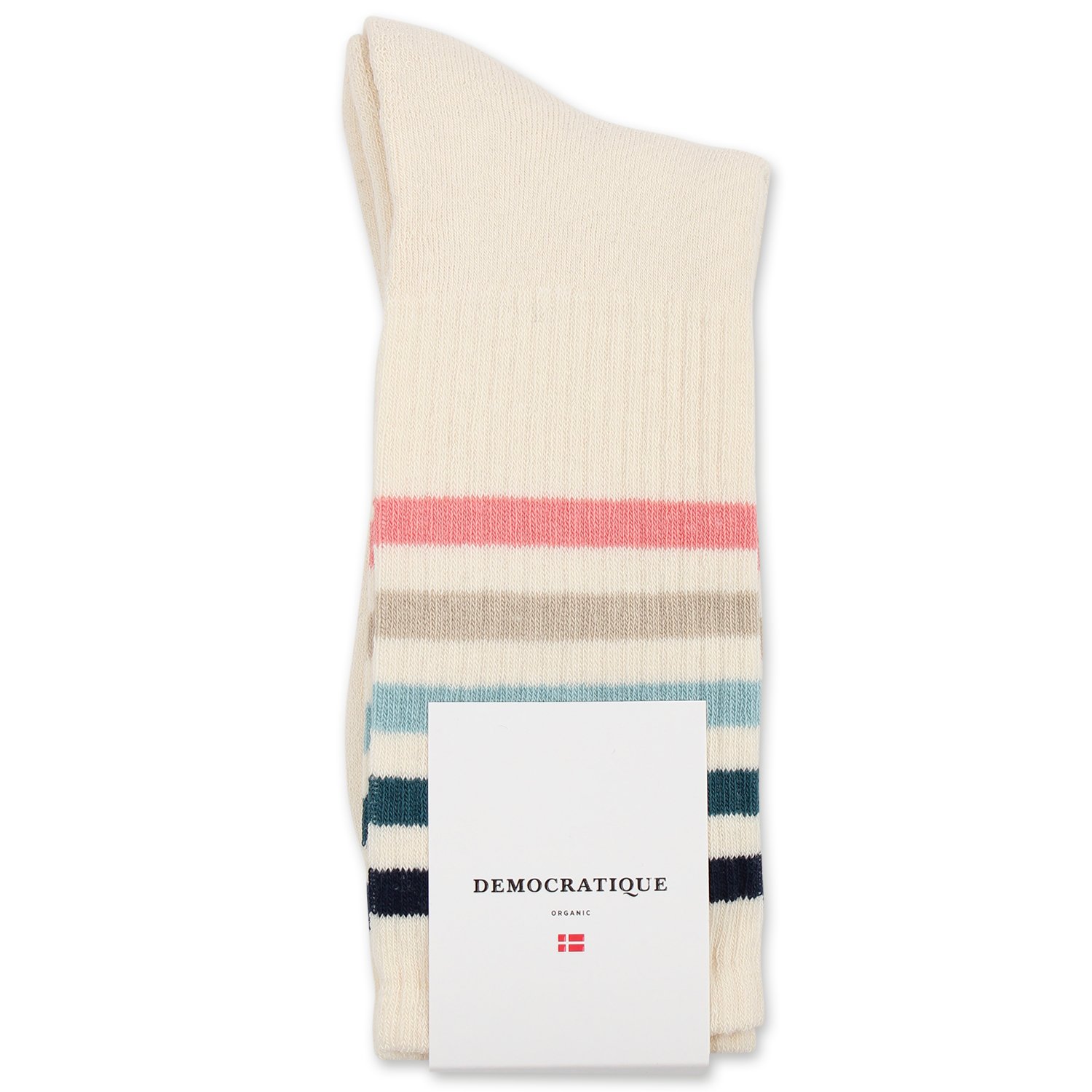 Democratique Socks Socken Athletique Classique Super Stripes Offwhite/Navy/Benzin/Irr/Khaki/Palepink Democratique-Socks-Socken-Athletique-Classique-Super-Stripes-Offwhite/Navy/Benzin/Irr/Khaki/Palepink