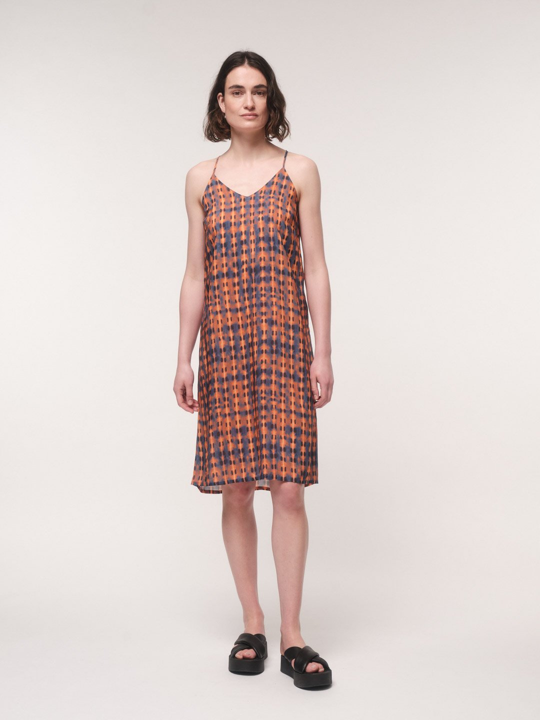 Lanius-Trägerkleid-Print-Summer-Glow-Blue/-Papaya