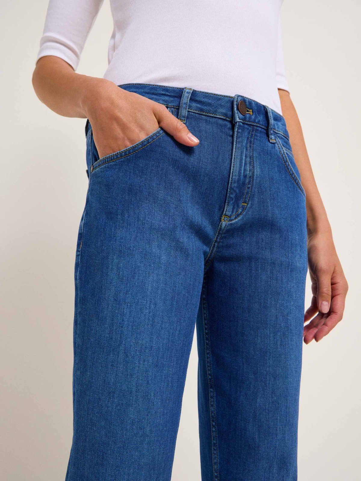 Lanius Girlfriend Jeans Mid-Waist Mid Blue Denim Lanius-Girlfriend-Jeans-Mid-Waist-Mid-Blue-Denim