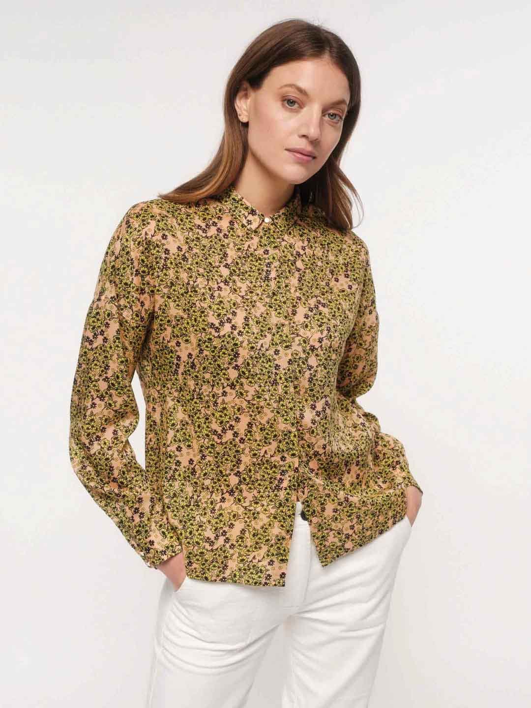 Lanius-Hemdbluse---Print:-Flower-Field-Print-Flower-Field-Biscuit