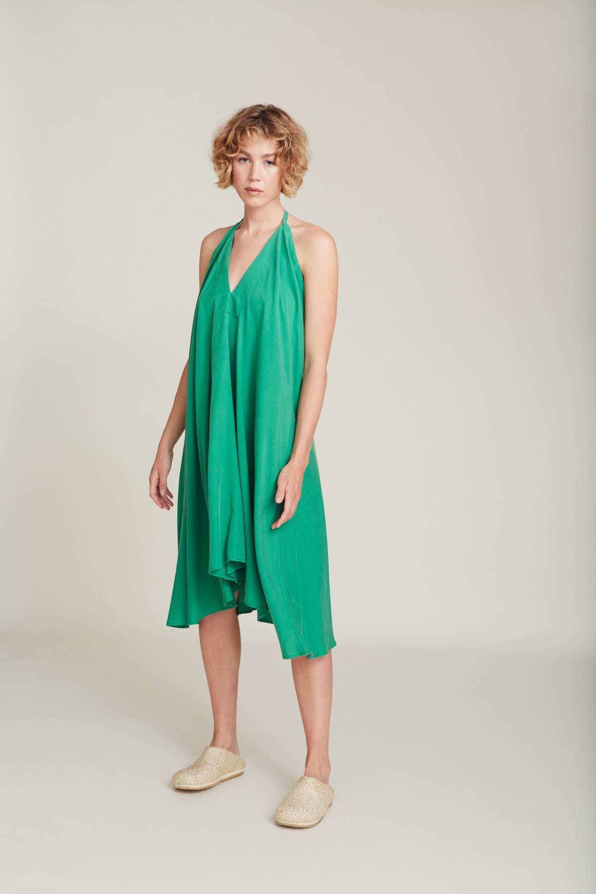 Suite-13-Multipositions-Kleid-Aus-Tencel---Kurz-Green