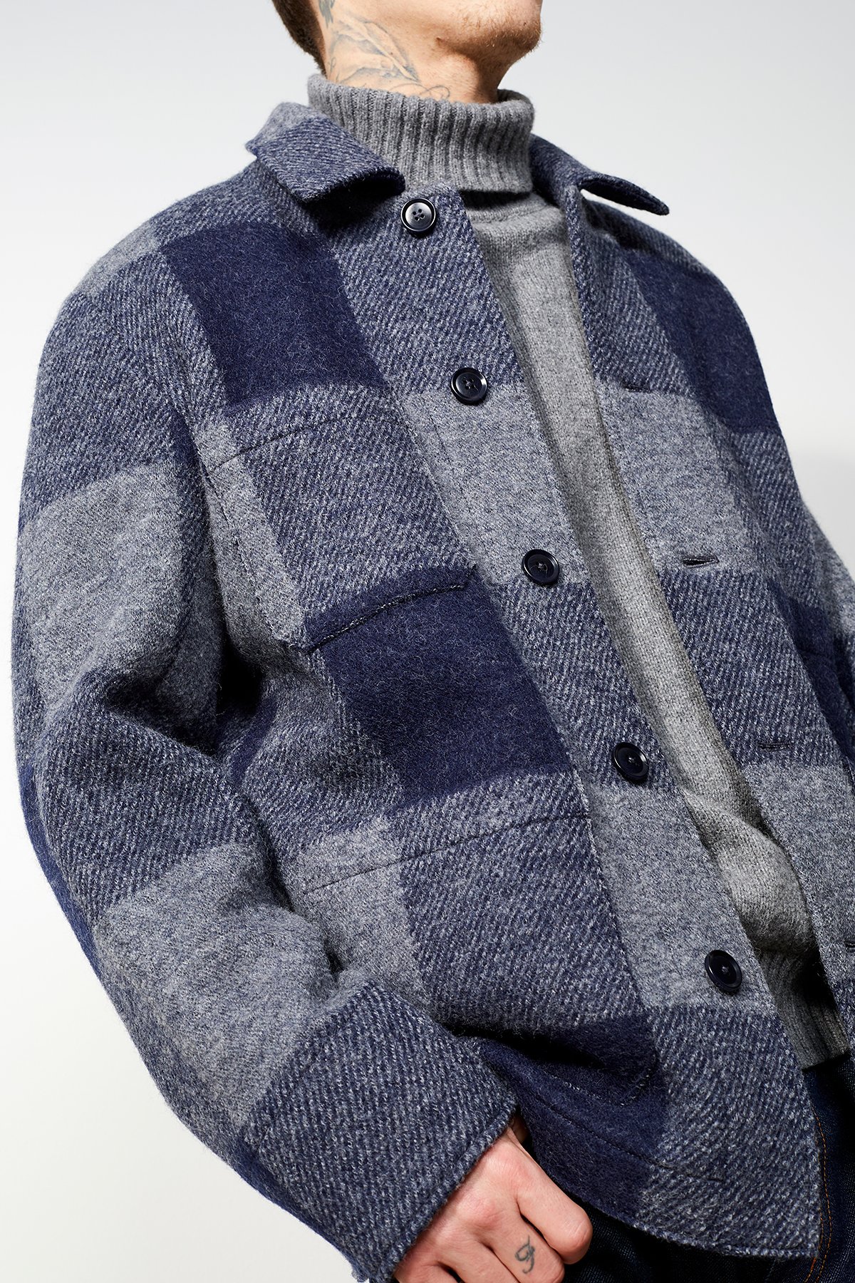 LangerChen Jacke Torreon Check Navy LangerChen-Jacke-Torreon-Check-Navy