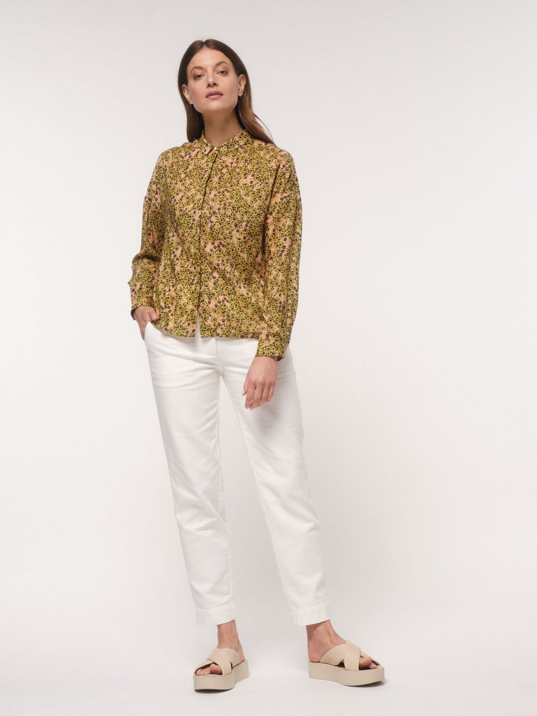 Lanius-Hemdbluse---Print:-Flower-Field-Print-Flower-Field-Biscuit