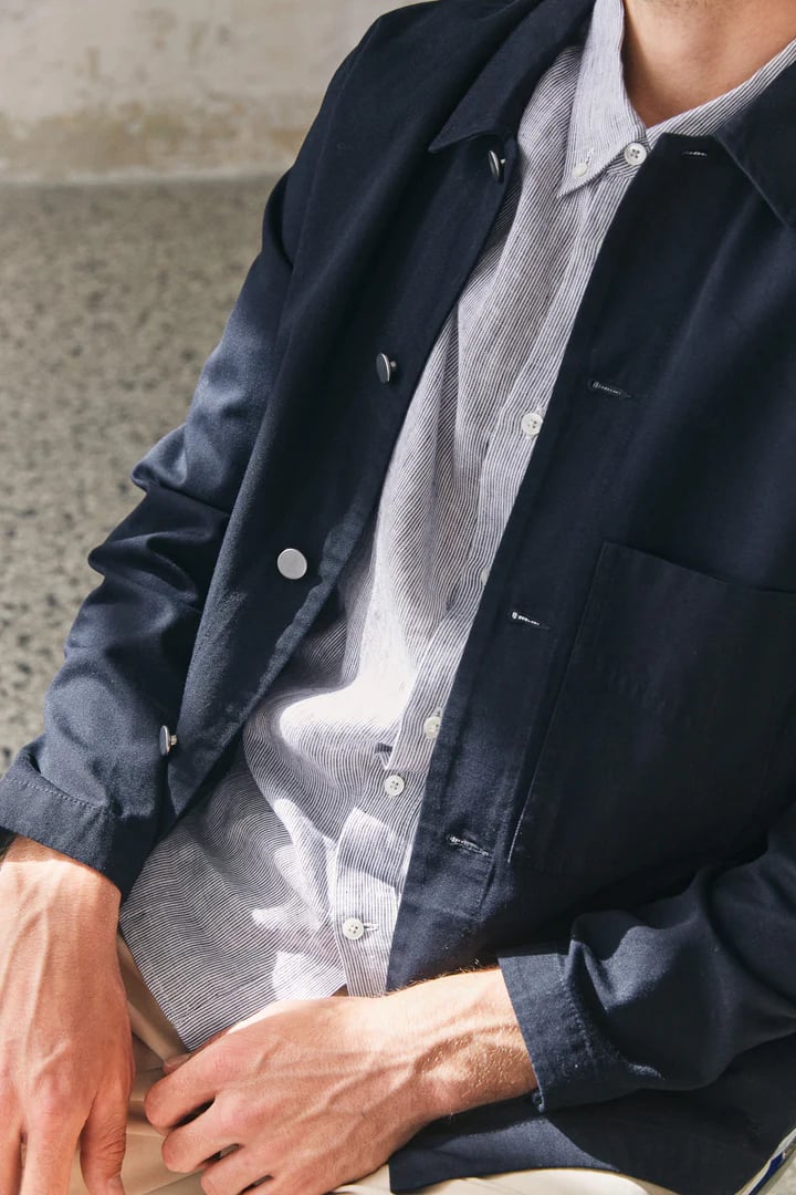 About Companions Jacke Asir Aus Bio-Denim Eco Canvas Navy About Companions Jacke Asir Aus Bio-Denim Eco Canvas Navy