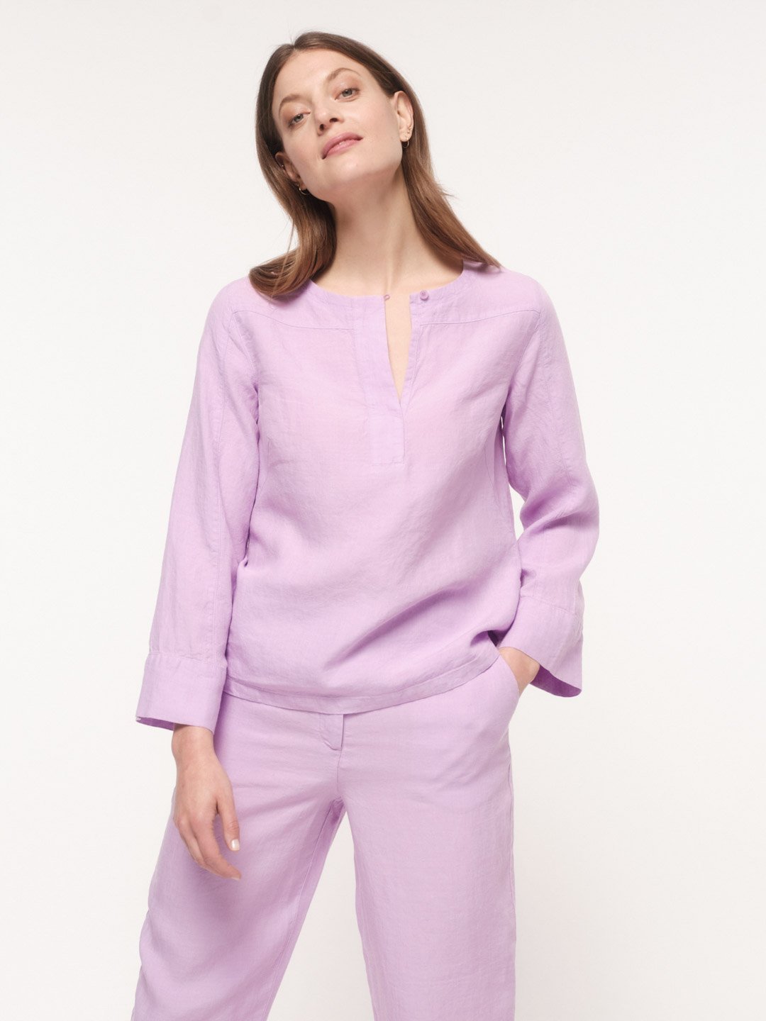 3/4 Arm Bluse Damen Elegant - Tunika Mit Rundhals Und Gummizug Für Übergrößen